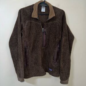 Patagonia R2 Deep Pile Brown Ribbed Fleece Jacket Women’s Medium